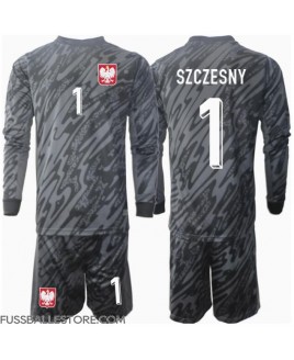 Günstige Polen Wojciech Szczesny #1 Torwart Auswärts Trikotsatzt Kinder EM 2024 Langarm (+ Kurze Hosen)